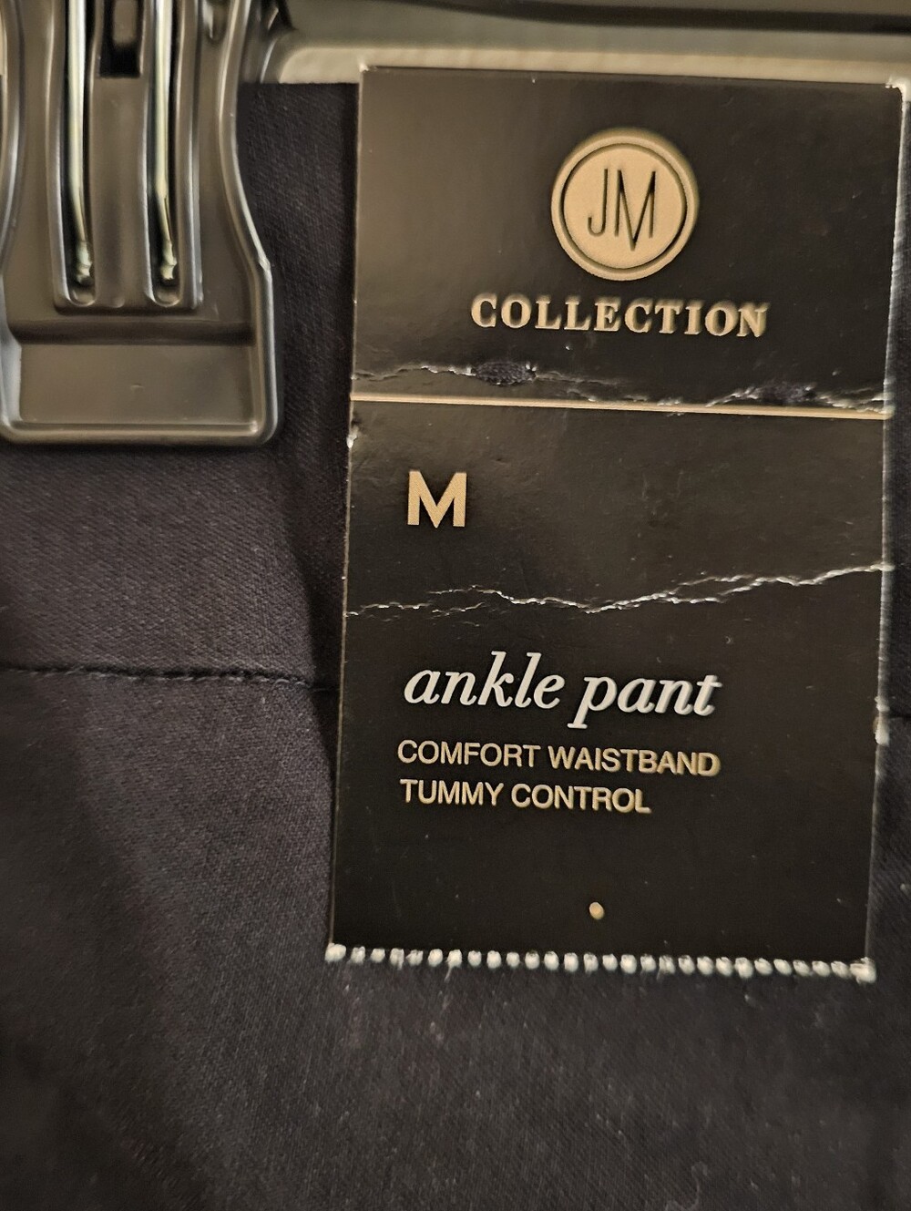 JM Collection- Black Women's Stretch Ankle Pants - Picture 2 of 3